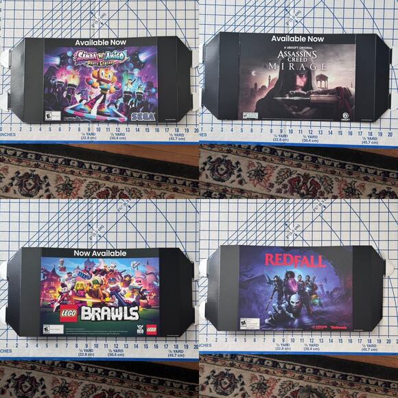 RARE Lot Of 4 Cardboard Promo Sign Retail Store Display - GameStop Shelf Ads - Picture 1 of 1